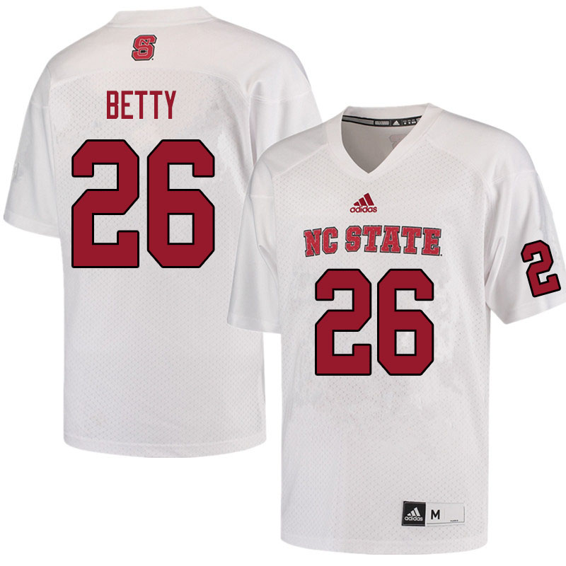 Men #26 Devon Betty NC State Wolfpack College Football Jerseys Sale-White - Click Image to Close